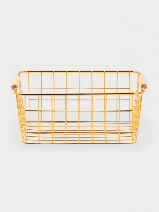 Корзина для хранения «Доляна. Голден», 29.5×22×12.5 см, золотистая