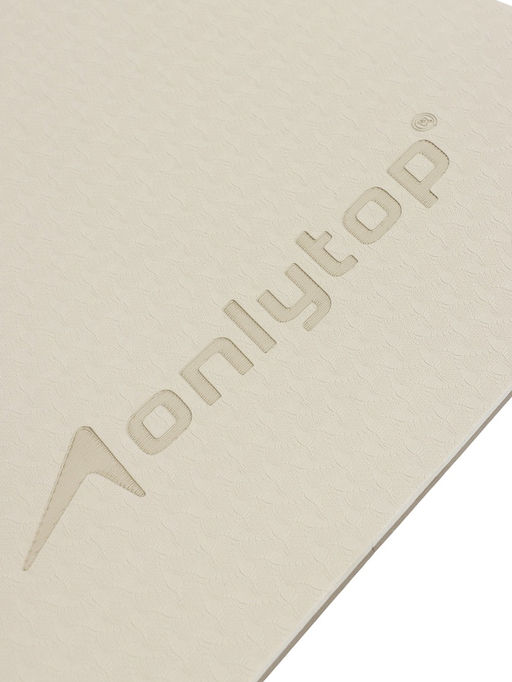 Коврик для фитнеса и йоги ONLYTOP, 183×61×0.8 см, молочный/темно-коричневый