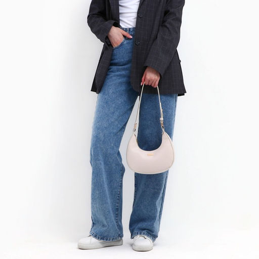 Сумка женская из искусственной кожи, 22×23×6 см, бежевая