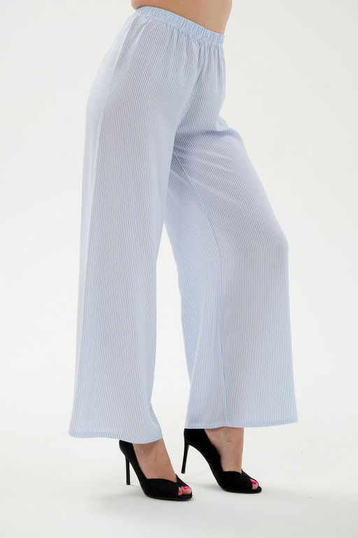Брюки палаццо из штапеля Диана голубая полоса - Амадэль фото 3