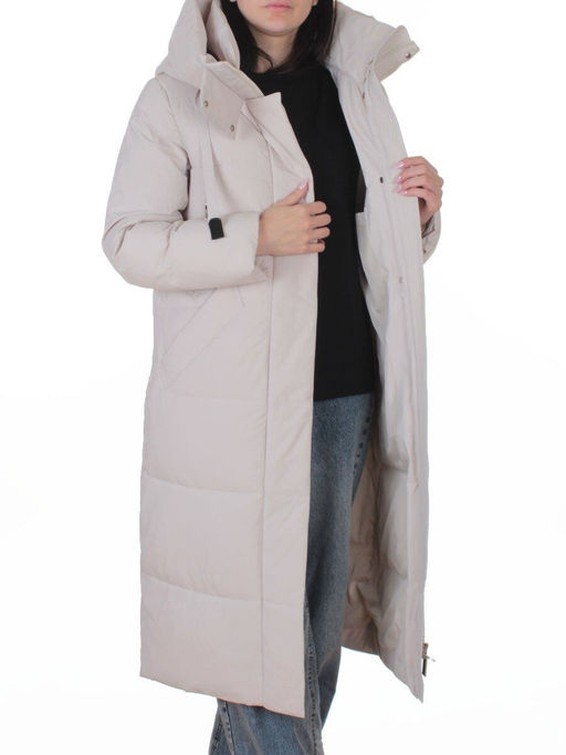 A8356 BEIGE Пальто зимнее женское (200 гр. холлофайбер)