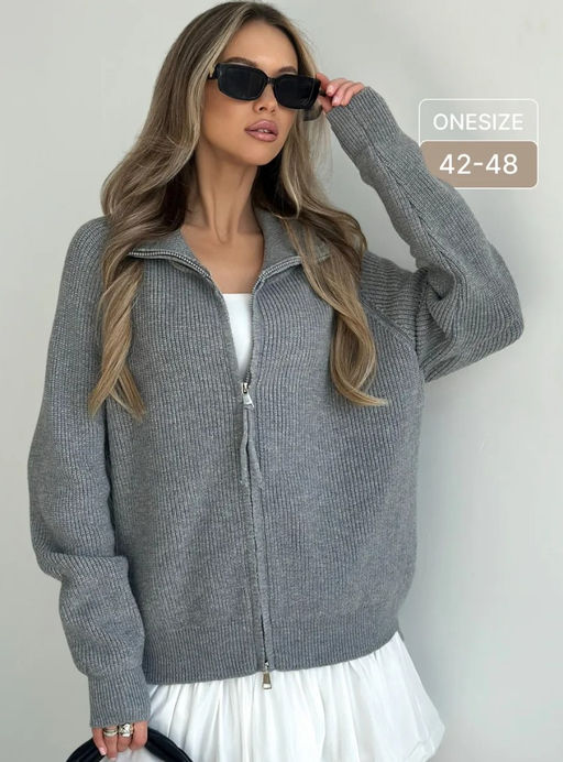 K13308 Джемпер (вязаный трикотаж) СЕРЫЙ