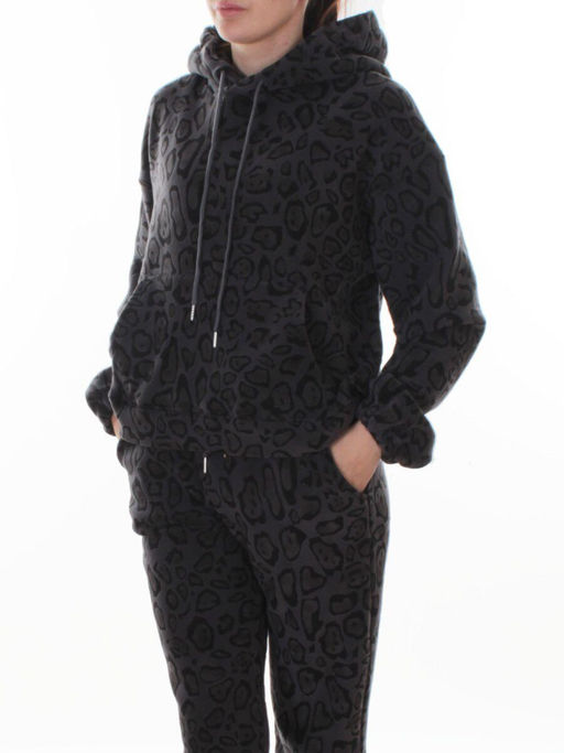 003 DK. GRAY/LEOPARD Костюм спортивный зимний женский (95% хлопок, 5% полиэстер)