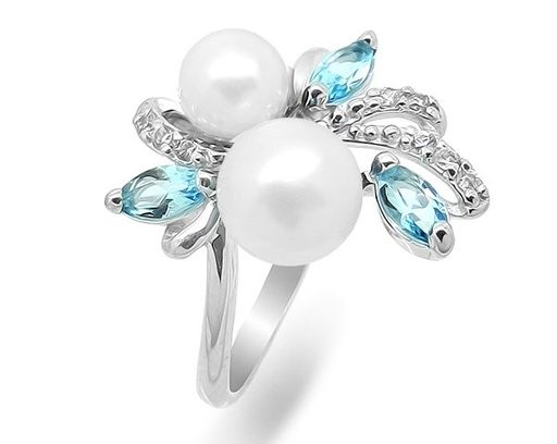 Кольцо из серебра жемчуг, К1336г