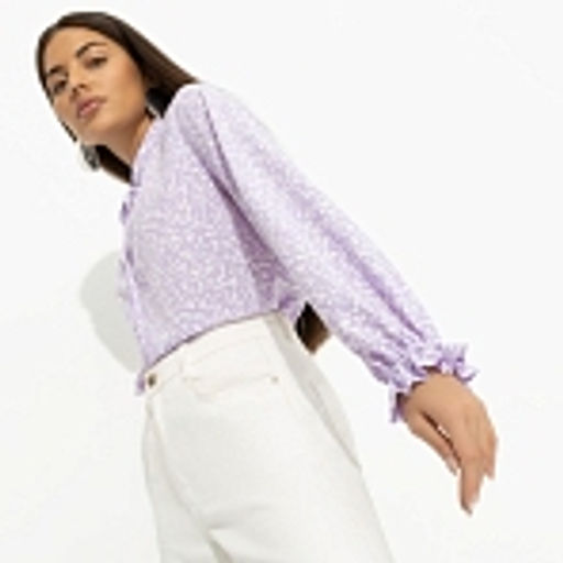 Блуза со сборками на рукавах, В лучшей роли (сиреневый) - Charutti фото 18