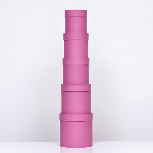 Набор шляпных коробок 5 в 1 Фуксия, 20 20 2013,5 13,5 13,5 см - UPAK LAND фото 3