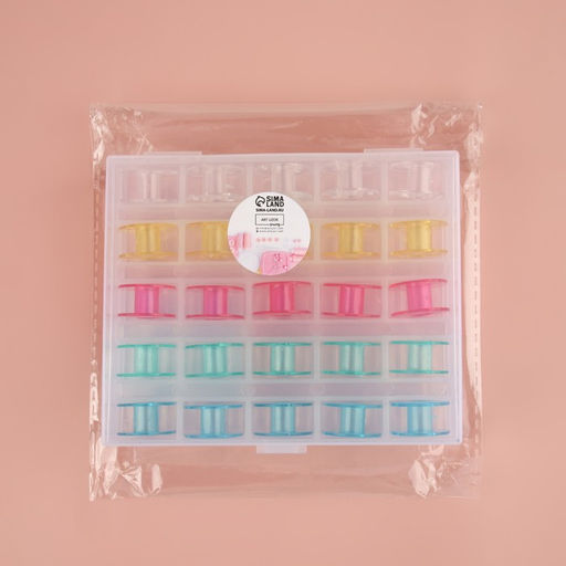 Набор шпулек в органайзере, d=20 мм, 25 шт., МИКС