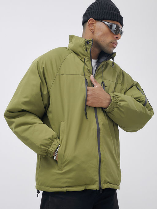 Куртка двухсторонняя мужская молодежная зимняя зеленого цвета 25308Z - Mtforce фото 9
