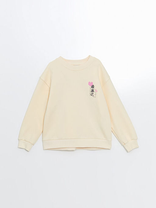 Bisiklet Yaka K?z ?ocuk Kal?n Sweatshirt