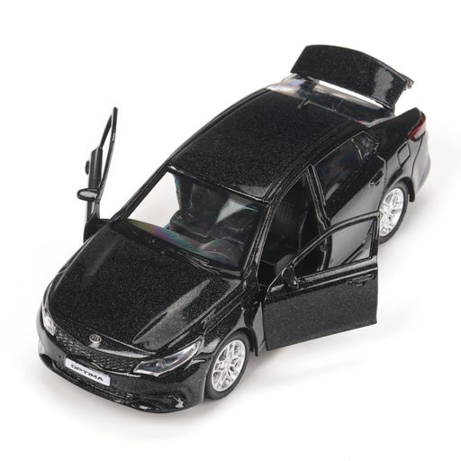 Машина металл KIA OPTIMA длина 12 см, двери, багаж, инерц, черный, в коробке