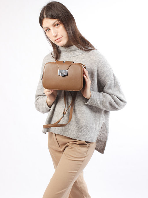 LACCOMA сумка Y2116-рыжий натуральная кожа хлопок