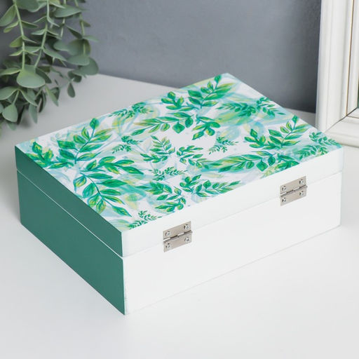 Шкатулка дерево "Веточки - Дыхание природы" 6,5х20х15 см