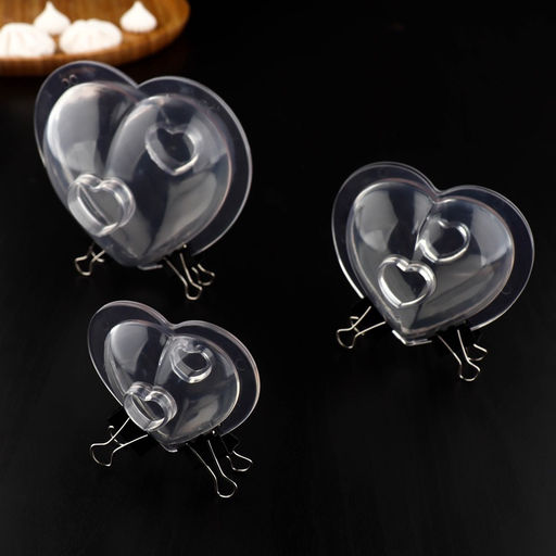 Набор молдов Доляна Сердца, 3 шт., 11.2?10.5?9.5 / 9?7.7?6.5 / 7?5.5?4.5 см, пластик, прозрачный