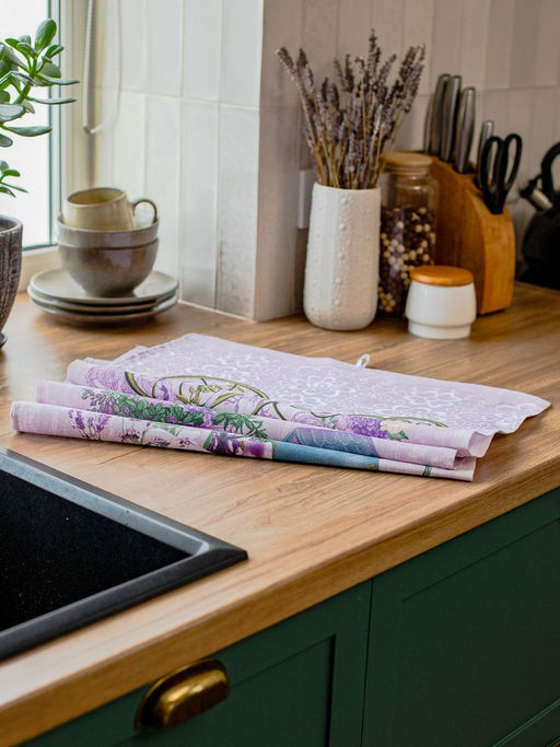 Комплект полотенец 48*60 см, 3 шт., рогожка (Лавандовый прованс) - Ивановотекстиль фото 3