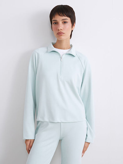 Dik Yaka Oversize Kad?n Sweatshirt