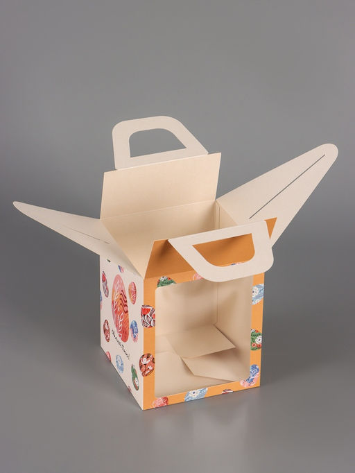 Цена за 5 шт. Коробка подарочная пасхальная с окном Расписные яйца, персиковый, 15?15?18 см - UPAK LAND фото 5