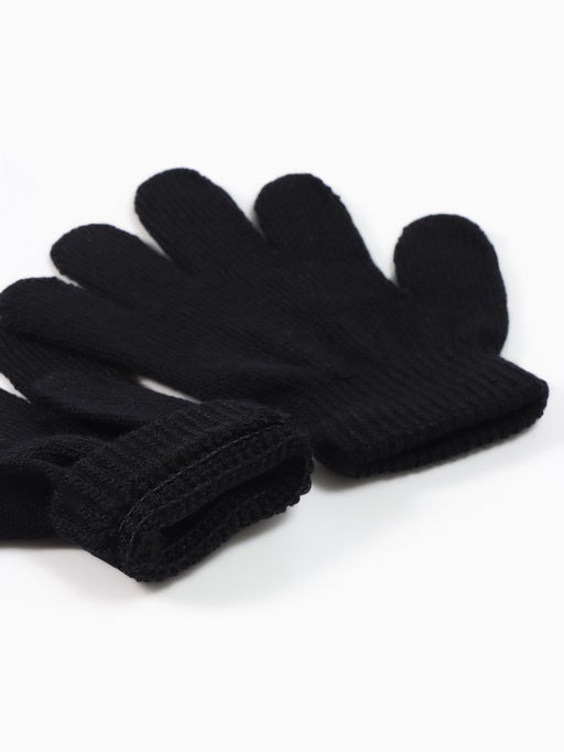 Перчатки детские MINAKU, однослойные, чёрные, 14 см