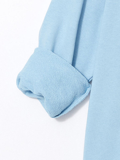 Bisiklet Yaka Bask?l? Uzun Kollu Erkek ?ocuk Sweatshirt