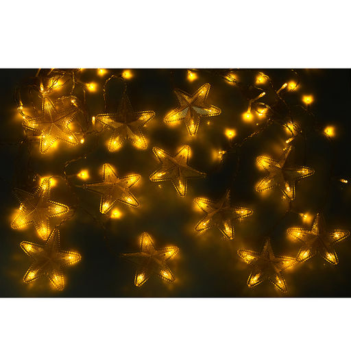 Электрогирлянда-занавес светодиодная "Звездочки", теплый