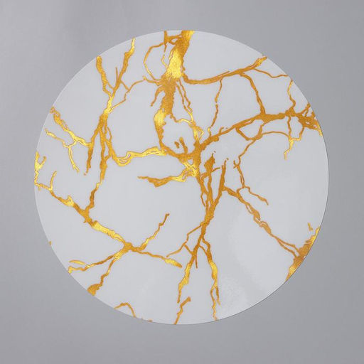 Цена за 12 шт. Салфетка сервировочная на стол Мрамор, d=38 см, цвет белый - Simaland фото 2