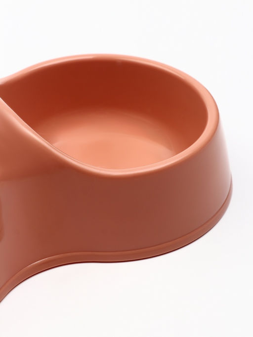 Цена за 2 шт. Миска двойная «Мур-мяу», 200 мл, 22.5 см × 13 см × 6 см, цвет кирпичный