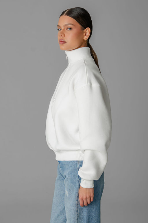 Арт. 1903 Свитшот женский с начесом полузамок 42-50 (5 шт) Цвет:молочный - Калинка фото 9