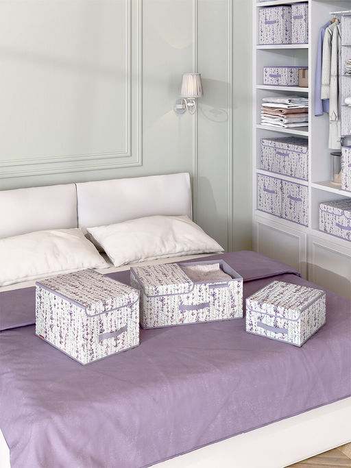 VAL HL-BOX-LS Короб стеллажный с крышкой, малый, 28*30*16 см, HERBARIUM LAVENDER, шт - Valiant фото 6