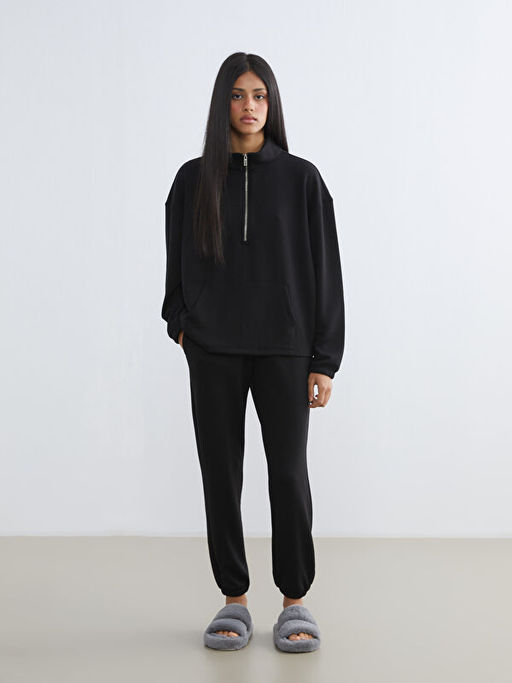 Dik Yaka Oversize Kad?n Pijama ?st?