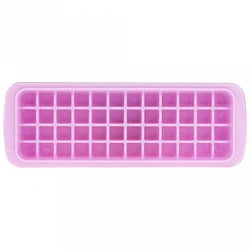 Форма для льда пластмассовая (мармелада) "Кубик - 48 штук" 25,4х9см h2,8см, цвета в ассортименте: сиреневый, голубой, серый, розовый, в п/эт пакете (Китай)
