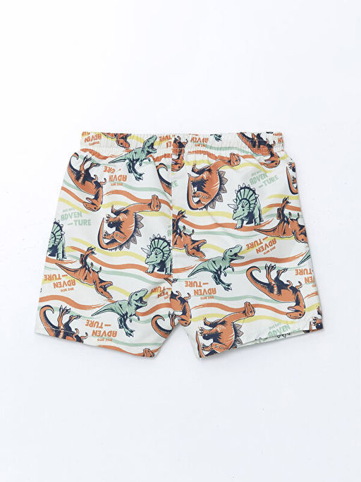 Beli Lastikli Bask?l? Erkek ?ocuk Y?zme ?ort