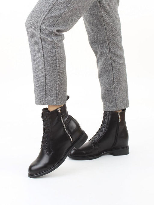 04-M3-1492 BLACK Ботинки зимние женские (натуральная кожа, натуральный мех)