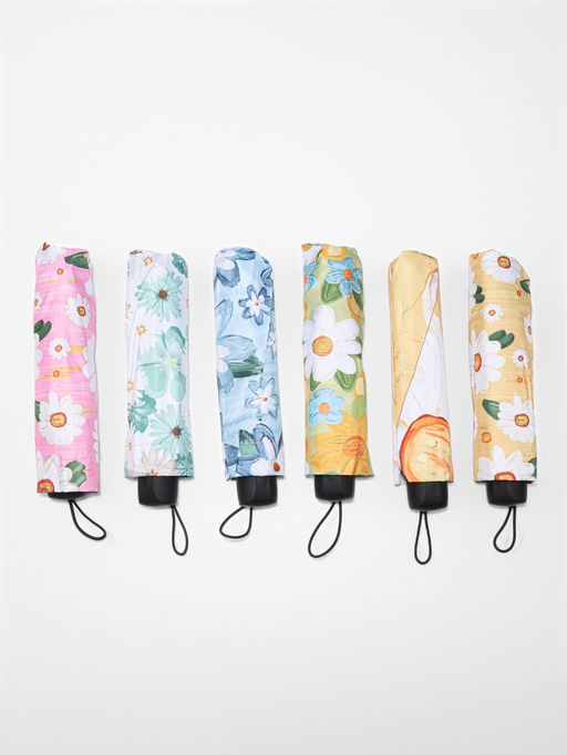 Зонт механический Цветочный букет, эпонж, 4 сложения, 8 спиц, R=49/55 см, d=98 см, МИКС