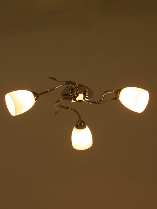 Люстра 11175/3CR, 3×60 Вт, E27, 58×58×22 см, белый/серебро