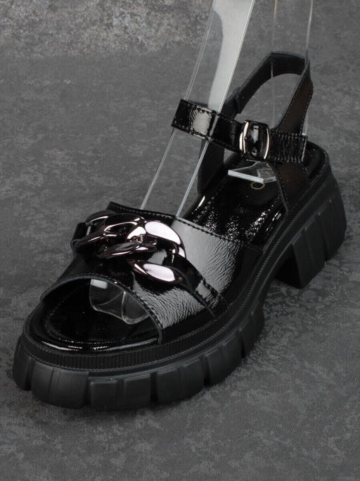 08-PEY144-5 BLACK Босоножки женские (натуральная кожа)