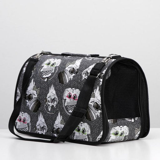 Сумка-переноска каркасная Зимние коты, размер M, 40 х 21 х 27 см - Пижон фото 3