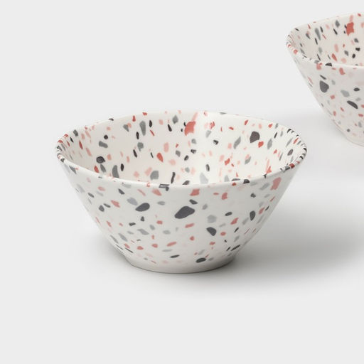 Салатники Magistro Terazzo, 700 мл, 16×7.4 см, набор 2 шт., фарфор, белые