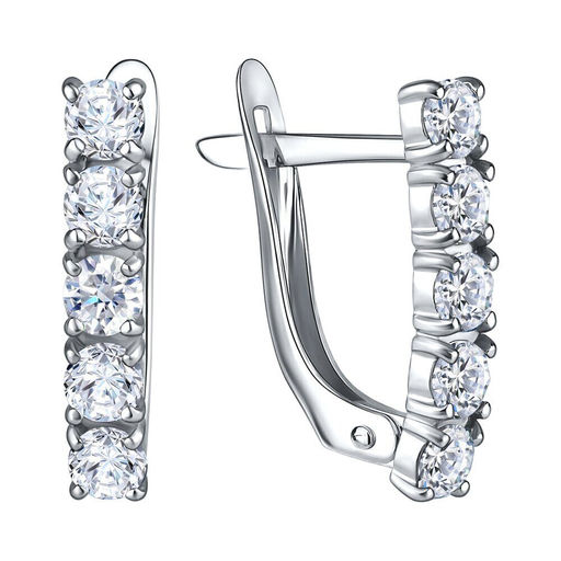 Серьги из серебра куб.циркон., Л-11206