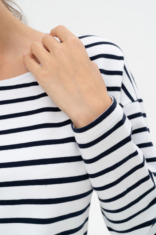 Джемпер женский 484L3-WB белый/полоска - Solo mio фото 7