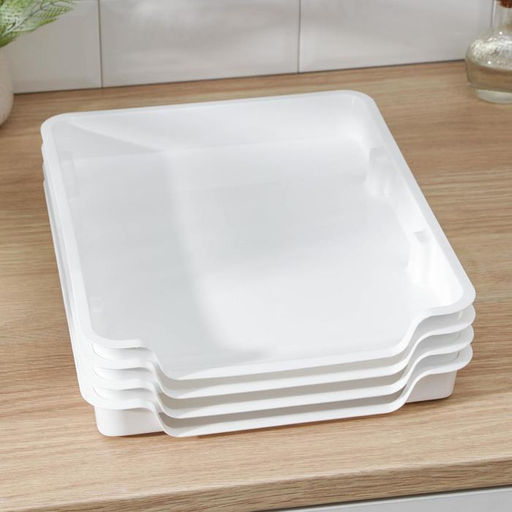 Набор лотков для заморозки продуктов Альтернатива, пластик, 34.7×29×4.3 см, 4 шт., белый