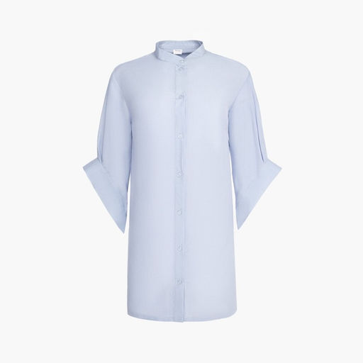 Блузка женская MINAKU: Casual collection с коротким рукавом, размер 46, голубая