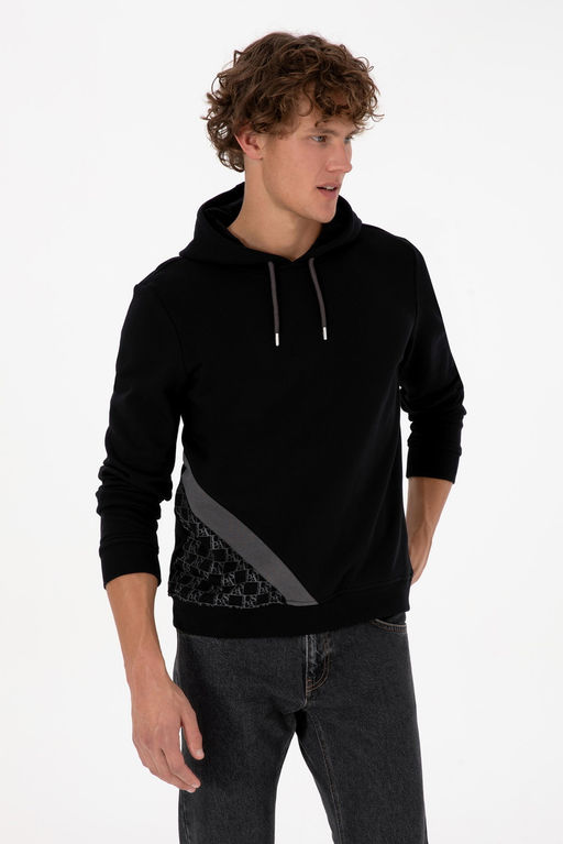 Erkek Regular Fit Kap__onlu Siyah Sweatshirt - U.s. polo assn фото 3