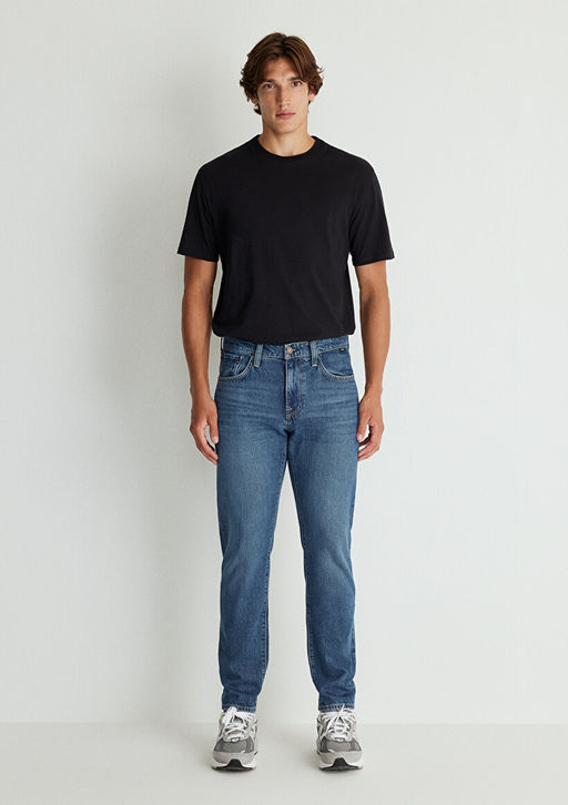 London Street Puslu Koyu Mavi Jean Pantolon  фото 3