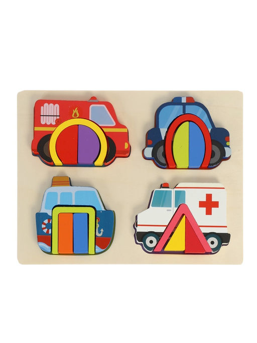 Головоломка рамка - вкладыш «Транспорт», 16 деталей