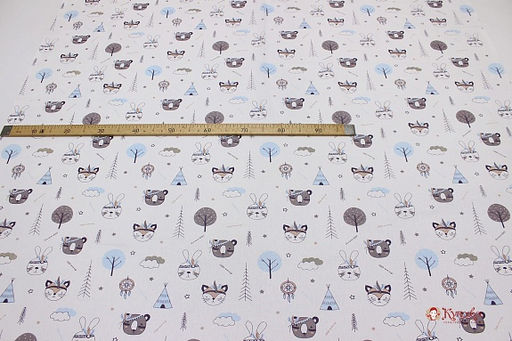 Бязь Индейцы - мордочки, (комп), СОРТ2, ш.1.5м, хлопок-100%, 120гр/м.кв - Купава фото 5