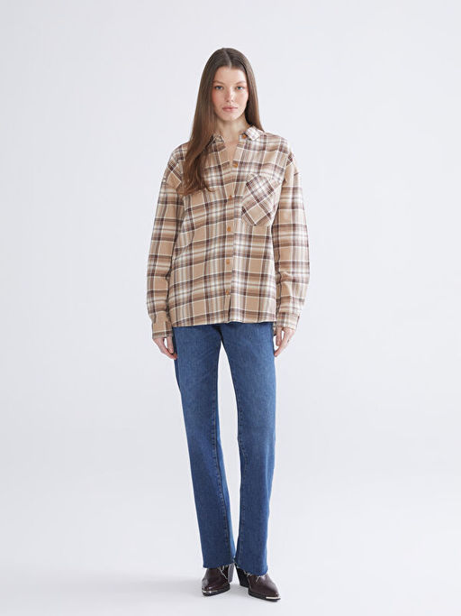 Ekose Oversize Kad?n G?mlek