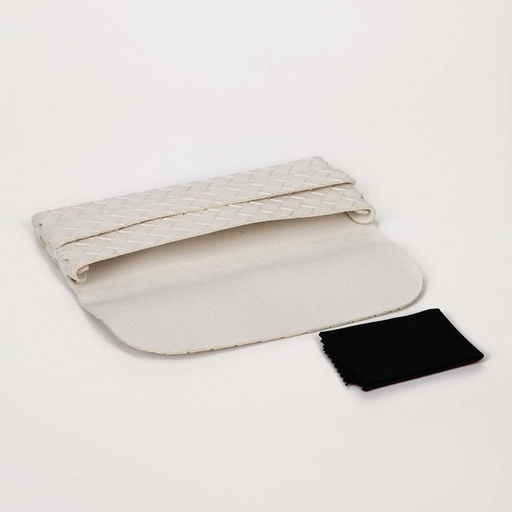 Цена за 2 шт. Футляр для очков на ремешке, однотонный, размер 16.5×7×1.8 см, молочный