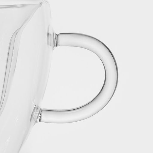 Кружка с двойными стенками Magistro Сердце, 250 мл, стекло, прозрачная