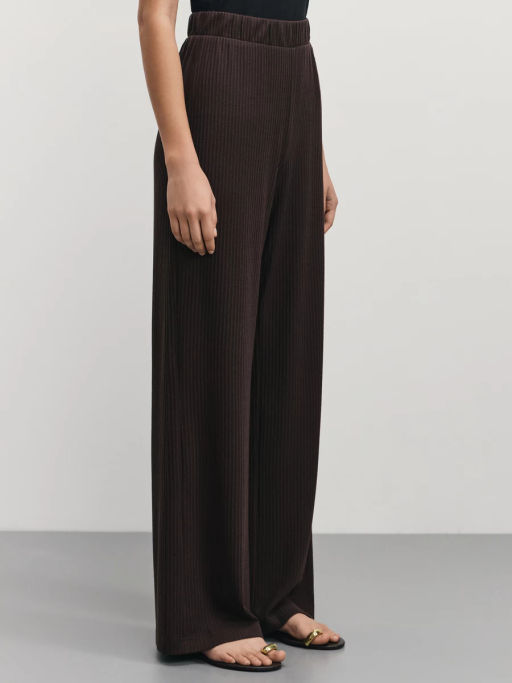 Трикотажные брюки в рубчик / Zarina  фото 3