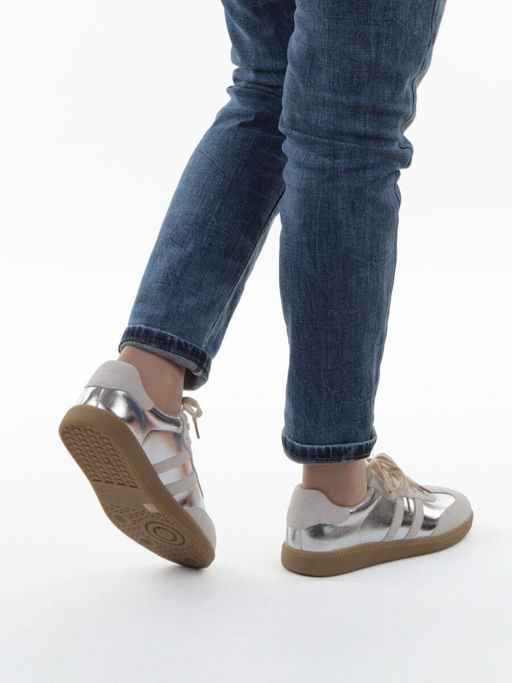 03-270-6C GREY/SILVER Кеды женские (натуральная кожа) - Фабричный китай фото 17