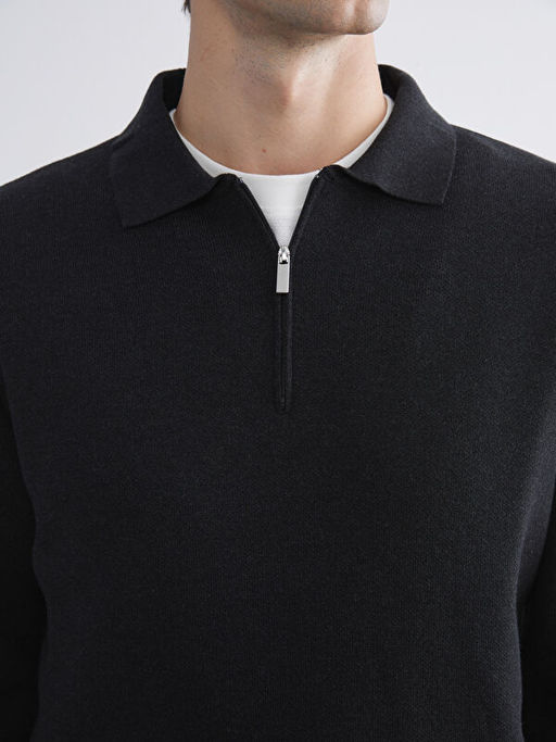 Polo Yaka Erkek Triko Kazak